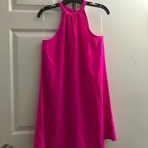 Hot pink halter dress